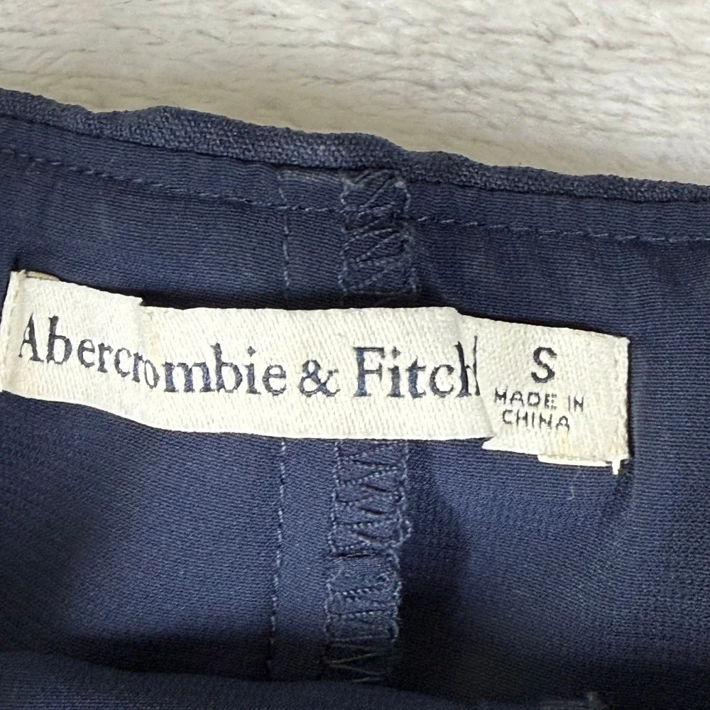 Abercrombie & Fitch Navy Blue Mini Skort Small Side Zip Built-in Shorts Stretch